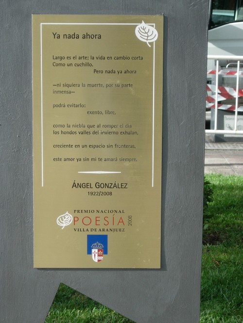 Ángel González. Premio Nacional de Poesía Villa de Aranjuez, 2008